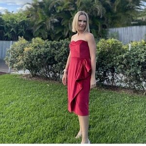 Calvin Klein Red Cocktail Dress Size 6